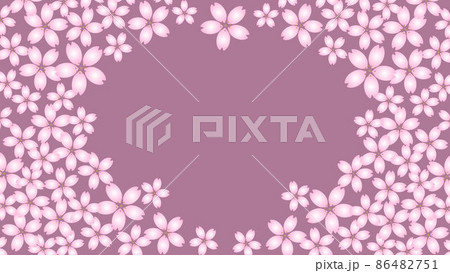 桜の花のイラスト　和色カラーのコピースペース 86482751