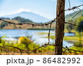 View of Biviere lake with Etna volcano, Nebrodi National Park, Sicily, Italy 86482992