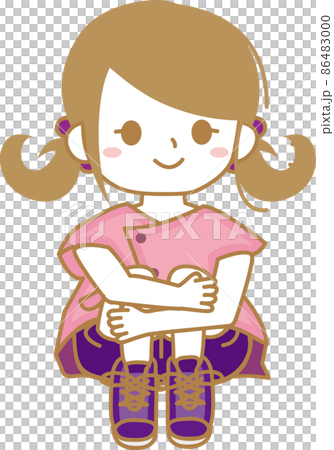 Girl physical education cute elementary school student Girl physical education cute elementary school student 86483000