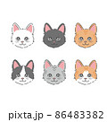 猫の顔の詰め合わせ 86483382