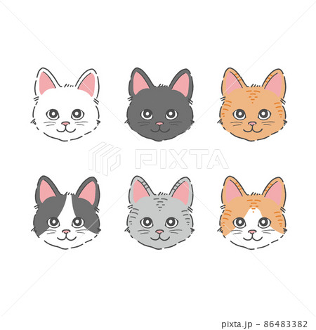 猫の顔の詰め合わせ 86483382