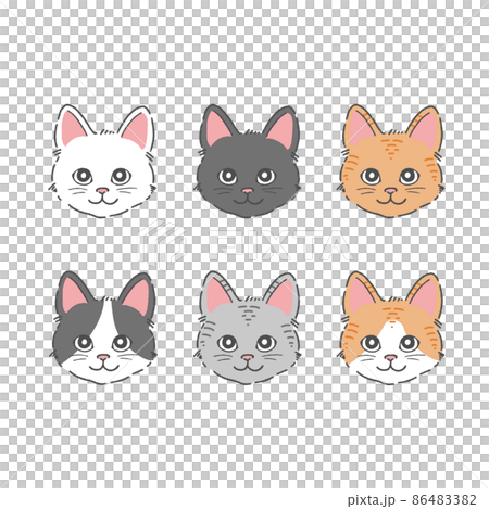 猫の顔の詰め合わせ 86483382