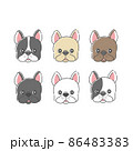 フレンチブルドッグの顔の詰め合わせ 86483383