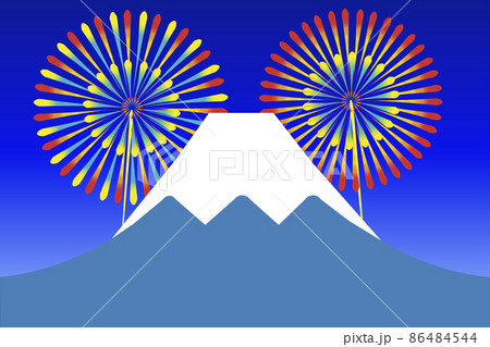 富士山と花火のイラスト のイラスト素材 富士山と花火のイラスト のイラスト素材