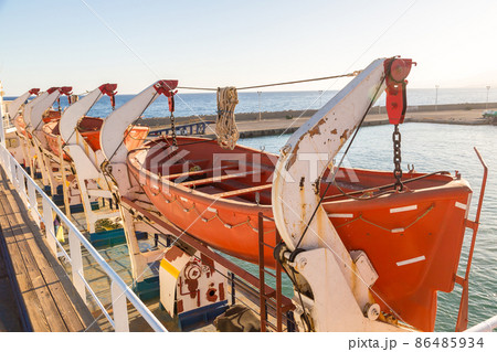 Rescue boat on a passenger ship Rescue boat on a passenger ship 86485934