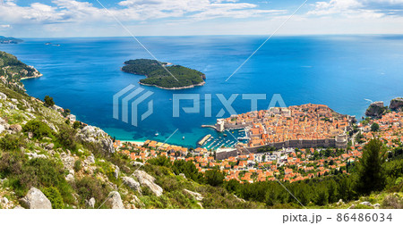 Aerial view of old city Dubrovnik Aerial view of old city Dubrovnik 86486034