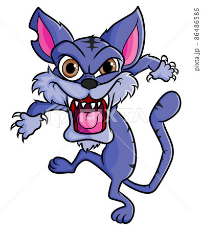 The angry and crazy cat is scary the people  86486586