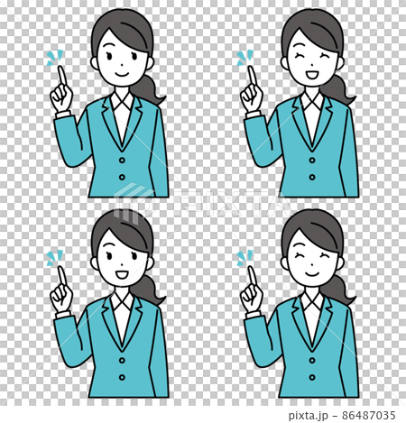 Female in a suit with her index finger (simple) Female in a suit with her index finger (simple) 86487035