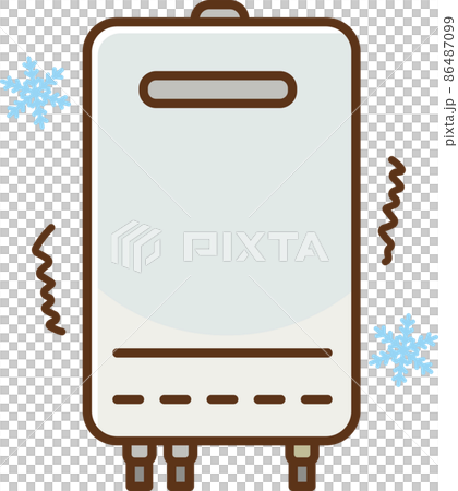 Illustration of a frozen water heater 86487099
