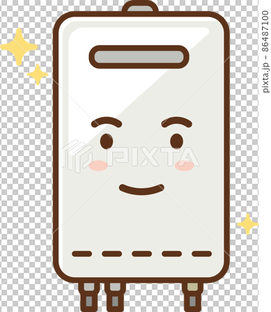 新品の給湯器のイラスト(擬人化) 新品の給湯器のイラスト(擬人化) 86487100