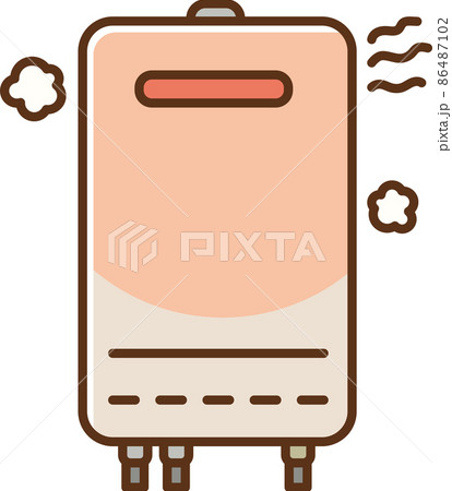 オーバーヒート中の給湯器のイラスト オーバーヒート中の給湯器のイラスト 86487102