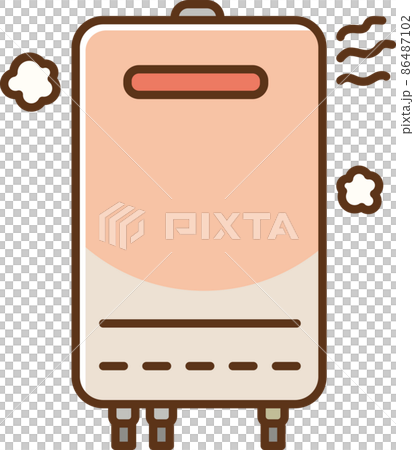 オーバーヒート中の給湯器のイラスト オーバーヒート中の給湯器のイラスト 86487102