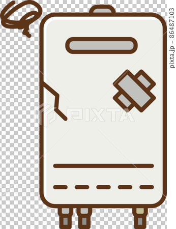 Illustration of a broken water heater 86487103