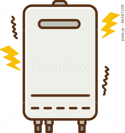 騒音を出す給湯器のイラストのイラスト素材