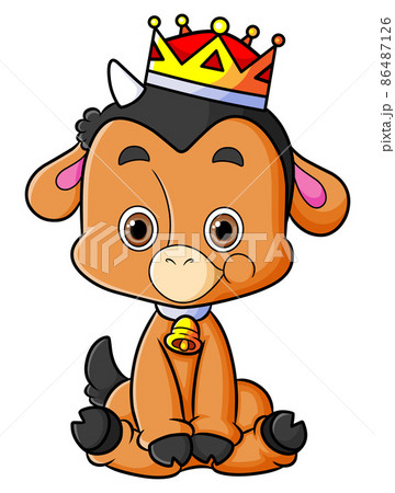 The king of sheep is wearing a golden crown  86487126