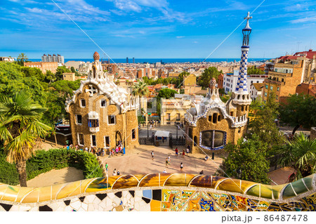 Park Guell in Barcelona, Spain 86487478