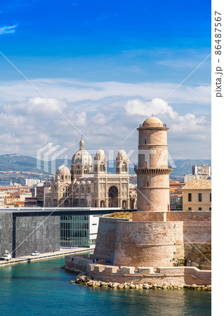 Saint Jean Castle and Cathedral de la Major in Marseille Saint Jean Castle and Cathedral de la Major in Marseille 86487567