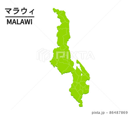 マラウイの世界地図イラスト 86487869