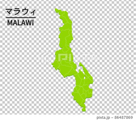 マラウイの世界地図イラスト 86487869