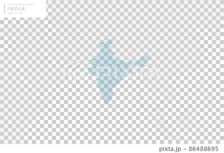 インドを中心とした、青いドットマップ。　小サイズ。 86488695