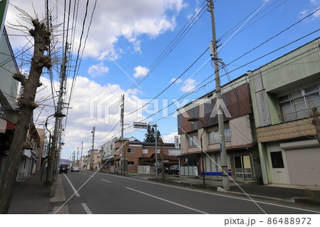 岩手 遠野 商店街の古い街並み 岩手 遠野 商店街の古い街並み 86488972
