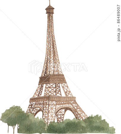 Paris love with Eiffel watercolor clipart icon png Paris love with Eiffel watercolor clipart icon png 86489007