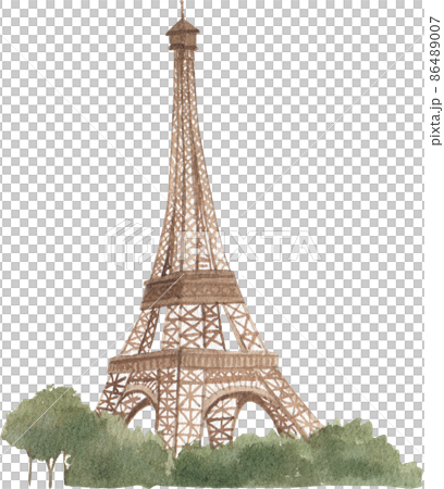Paris love with Eiffel watercolor clipart icon png 86489007
