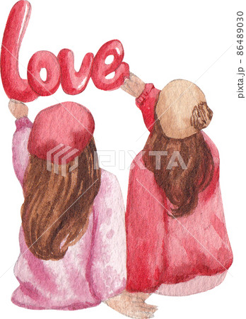 Paris love with Eiffel watercolor clipart icon png 86489030
