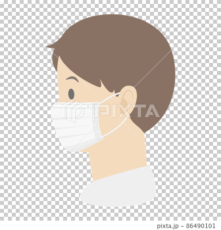 一個戴著面具的男人的側面插圖 86490101