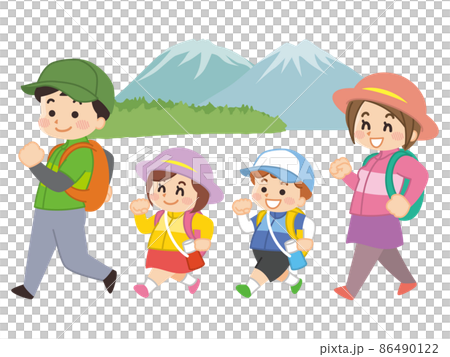 Parent-child walking for hiking 86490122