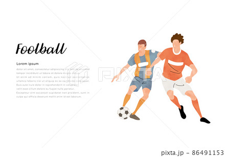 ベクターイラスト素材：サッカーをプレイする人物、スポーツ選手 86491153