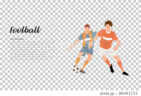 ベクターイラスト素材：サッカーをプレイする人物、スポーツ選手 86491153