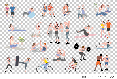 Vector illustration material: People set to enjoy sports and fitness 86491172