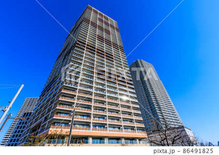 東京都 江東区東雲の都市風景 パークタワー東雲とWコンフォートタワーズ 東京都 江東区東雲の都市風景 パークタワー東雲とWコンフォートタワーズ 86491825