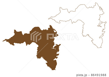 Achill island (Republic of Ireland) map vector illustration, scribble sketch Acaill, Oilean Acla map 86491988