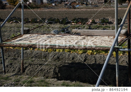 切り干しダイコン天日干し 86492194