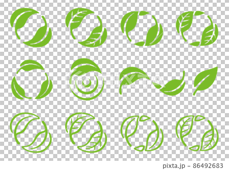 Leaf leaf icon illustration set - Stock Illustration [86492683] - PIXTA