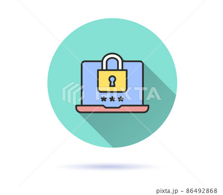 Internet security icon with long shadow for graphic and web design. Internet security icon with long shadow for graphic and web design. 86492868