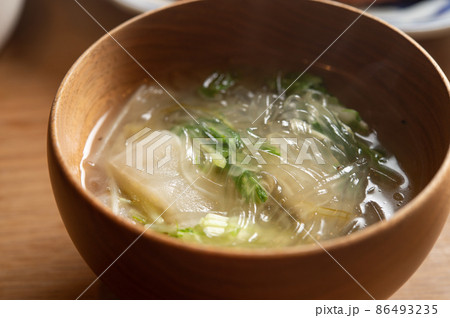水菜と白菜の春雨スープ 86493235