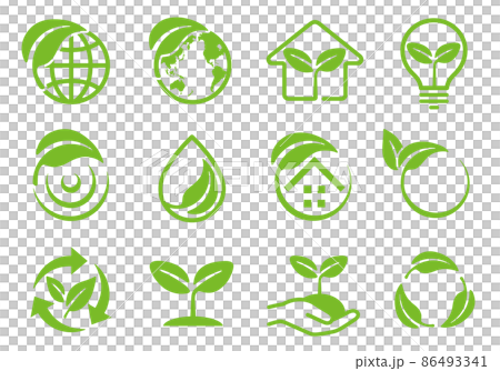 Leaf ecology icon illustration set Leaf ecology icon illustration set 86493341