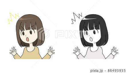 驚く女性 86493935