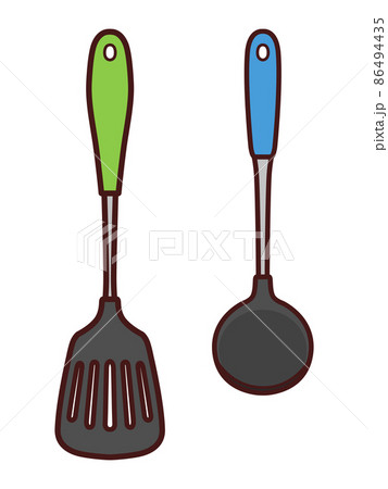 おたまとフライ返し　イラスト素材 86494435