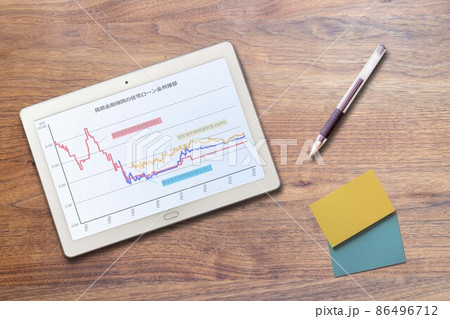 民間金融機関住宅ローン変動・固定金利（タブレット 筆記用具） 86496712