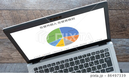 在留外国人数在留資格別グラフ（パソコン） 86497339