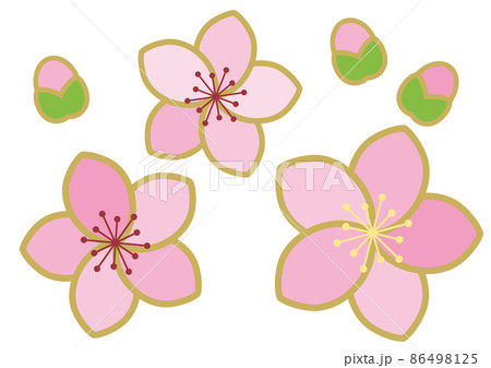 桃の花アイコンイラスト02 桃の花アイコンイラスト02 86498125