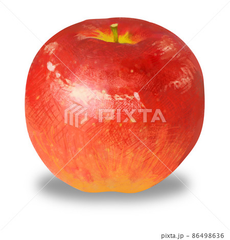 リアルタッチのりんごのイラスト 丸ごと のイラスト素材
