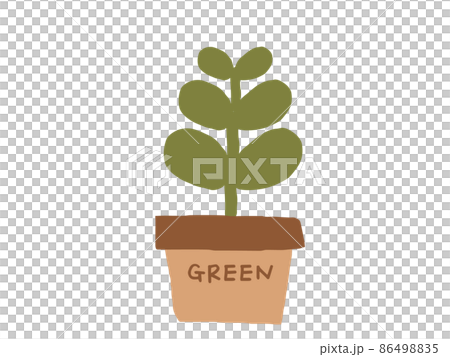 Cute botanical foliage plants / hand-drawn illustrations 86498835