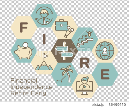FIRE(提前退休)六角標誌 FIRE(提前退休)六角標誌 86499650