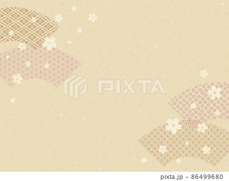ベージュ桜和紙バック横 86499680
