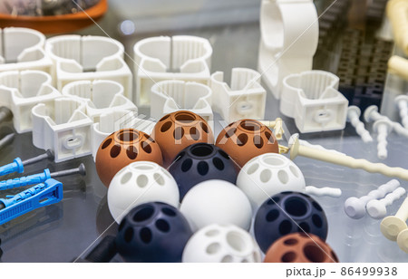 goods and plastic parts on the store counter 86499938